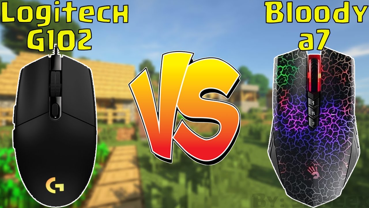 СРАВНЕНИЕ МЫШЕК LOGITECH G102 И BLOODY A7 | MineCraft