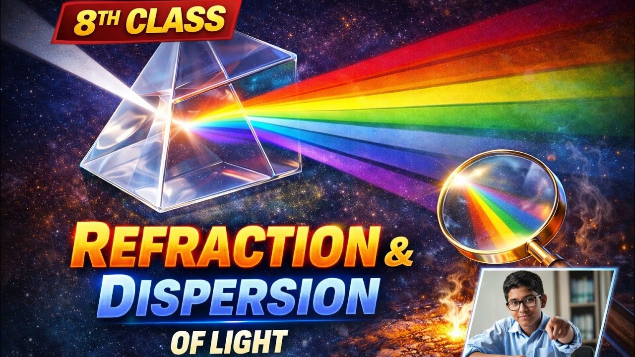 Refraction and dispersion of light in one shot | class 8 th | cbse | dav