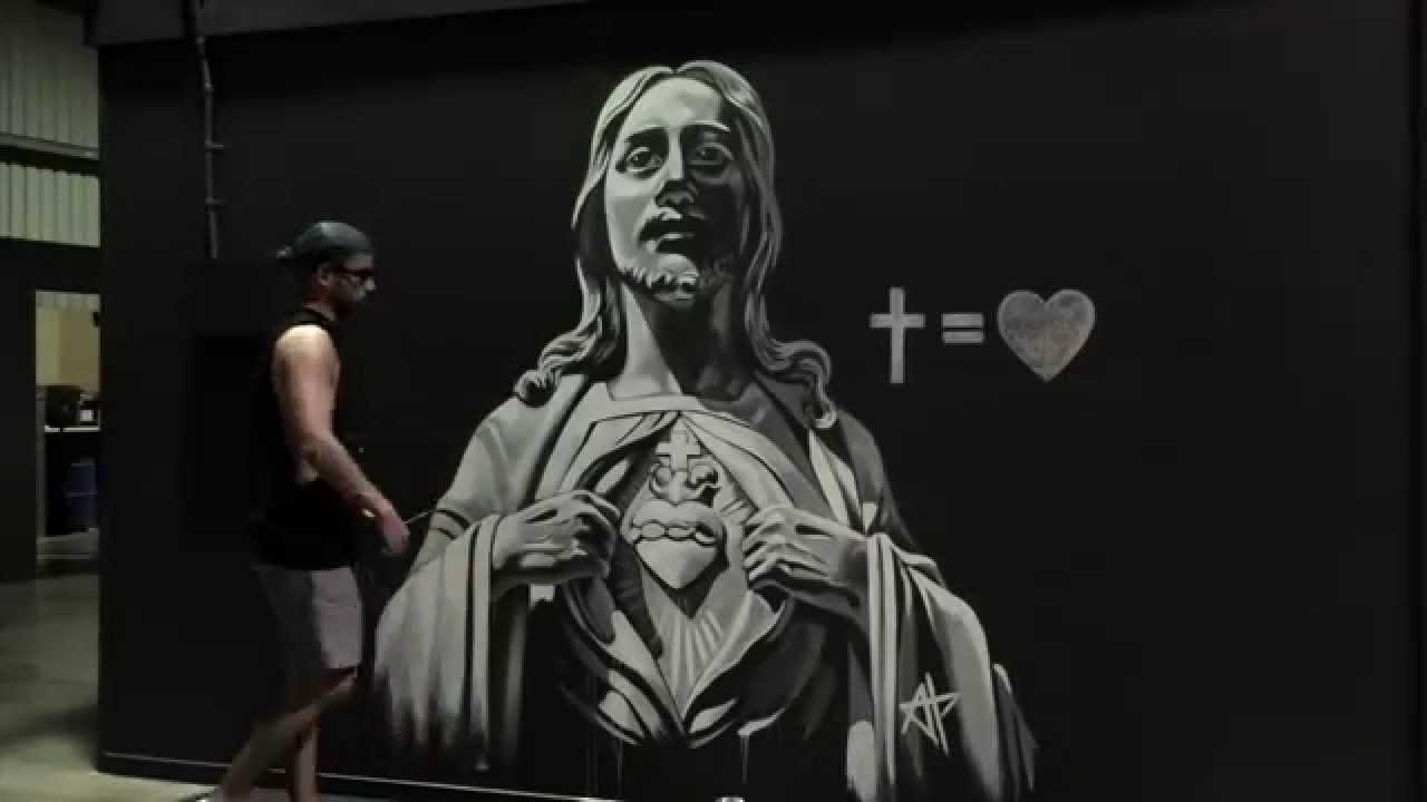Cross Equals Love - Time-lapsed Mural