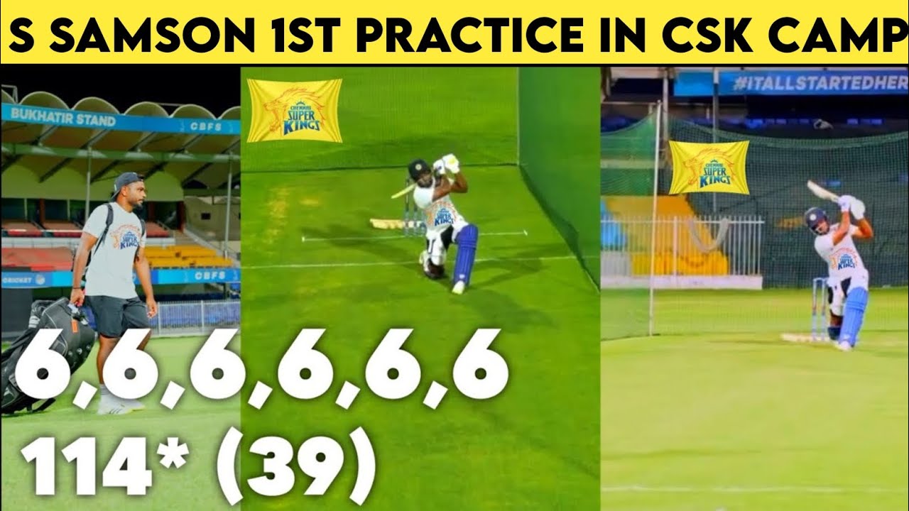 Sanju Samson 1st Practice Session in CSK Camp | Sanju Samson Batting in CSK Practice Camp today