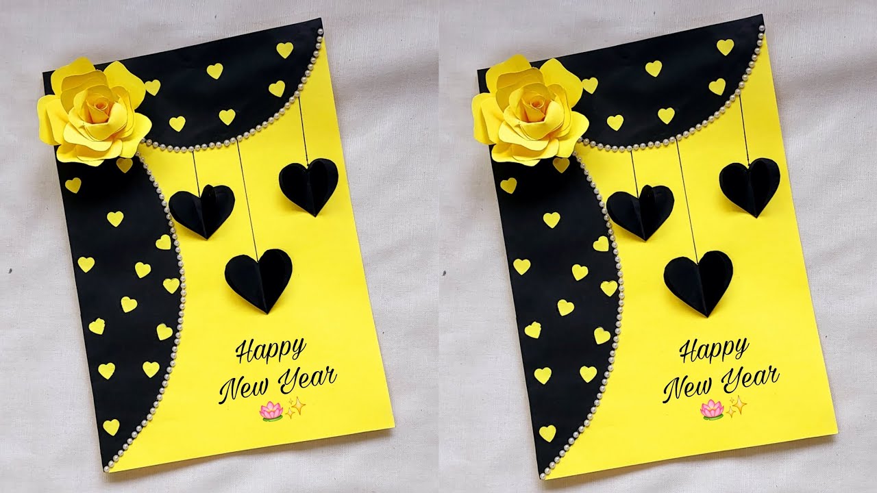 happy new year card/happy new year card 2026/new year card/new year card making/newyear ke liye card