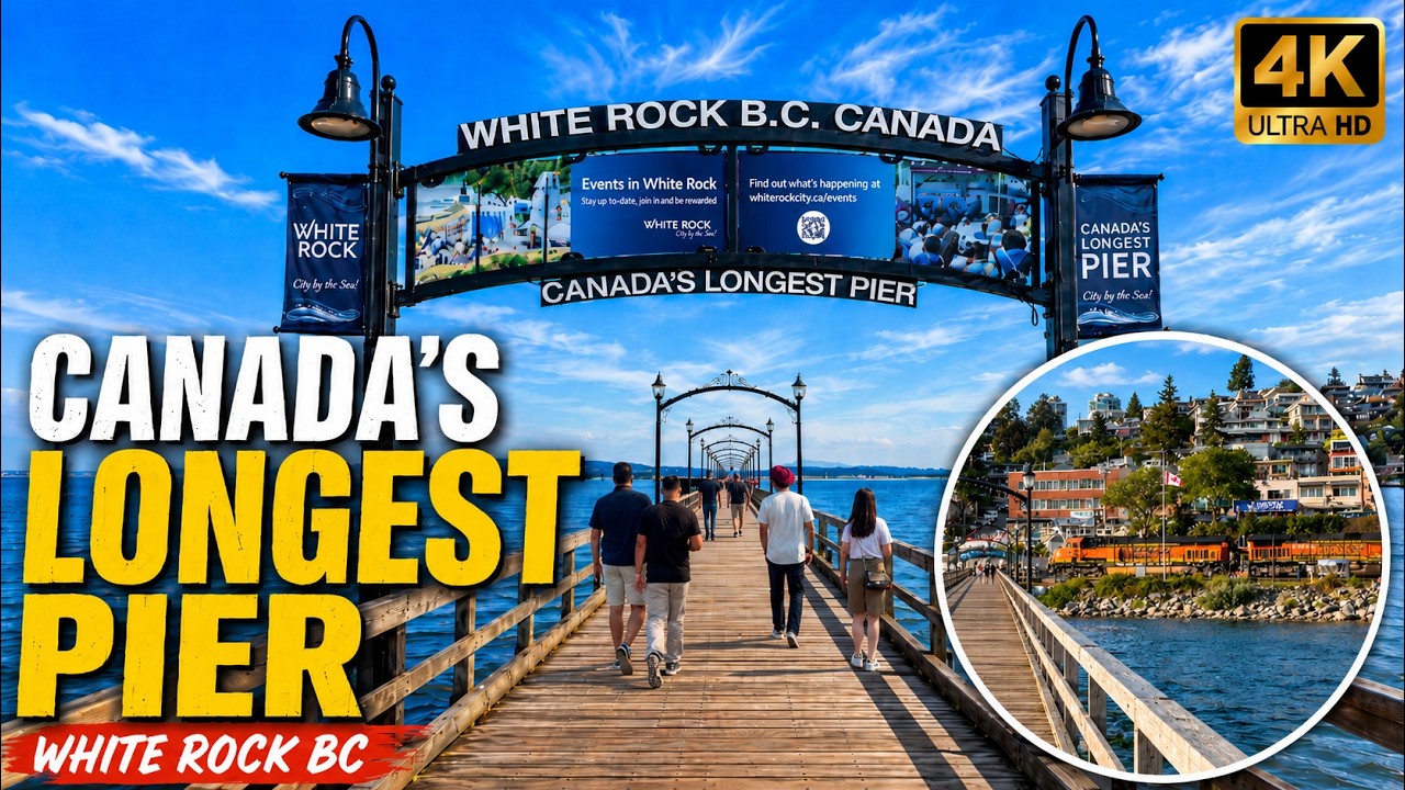🇨🇦 Walking Canada's LONGEST Pier! White Rock British Columbia Walking Tour (4K ASMR / No Talking)