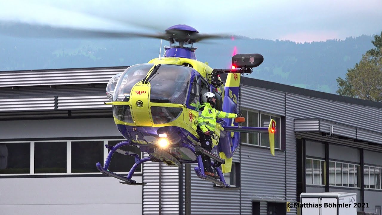 Windenstraffung I EC135 I AP3 Luftrettung I HB-ZSJ I Überführungsflug-Bell  429 Heliport Balzers