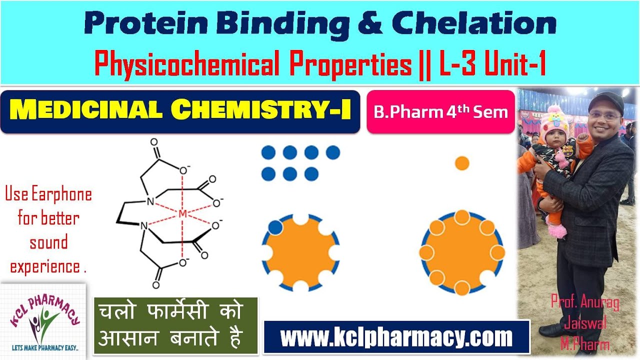 Protein Binding & Chelation - Physicochemical Properties  || L-3 Unit-1 Medicinal Chemistry -I