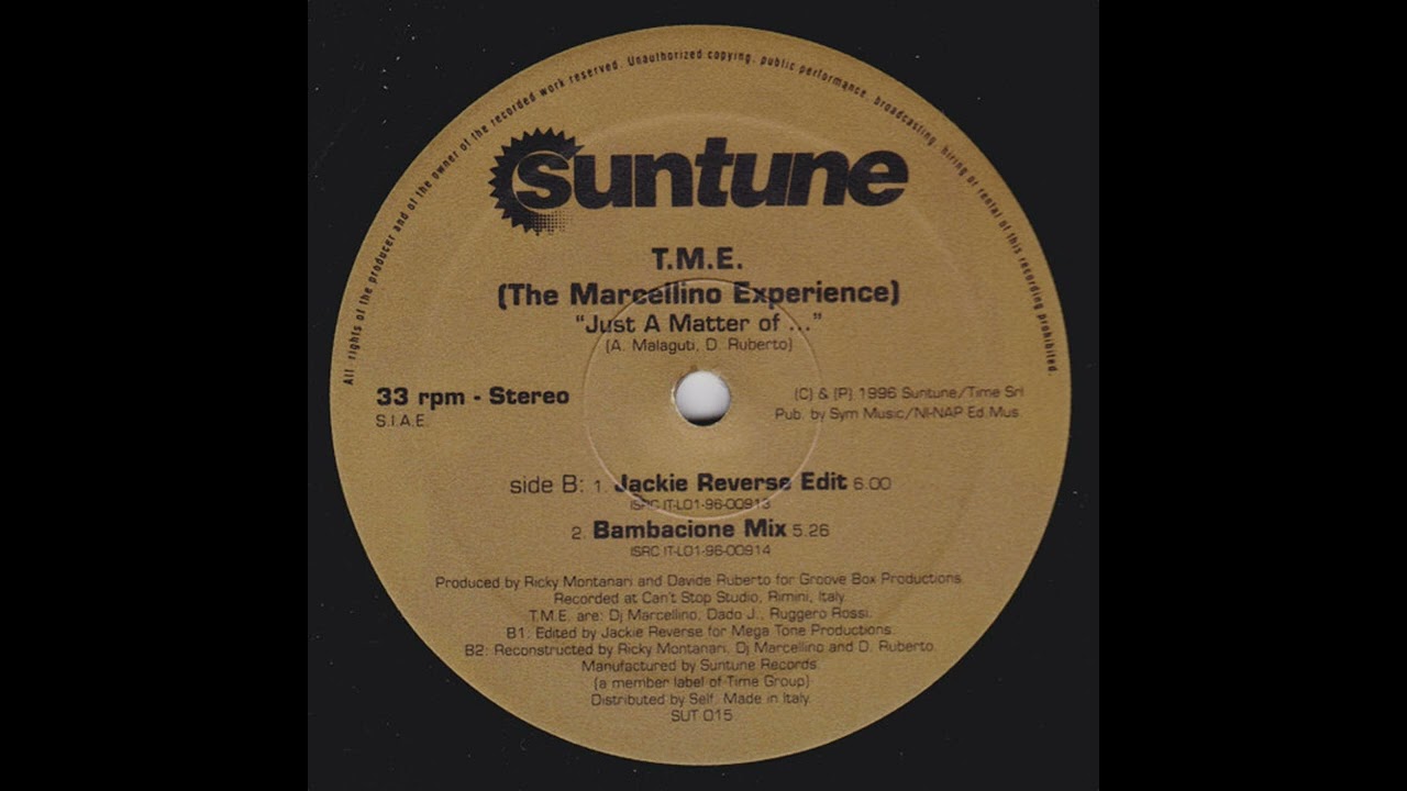 The Marcellino Experience - Just A Matter Of... (Bambacione Mix)