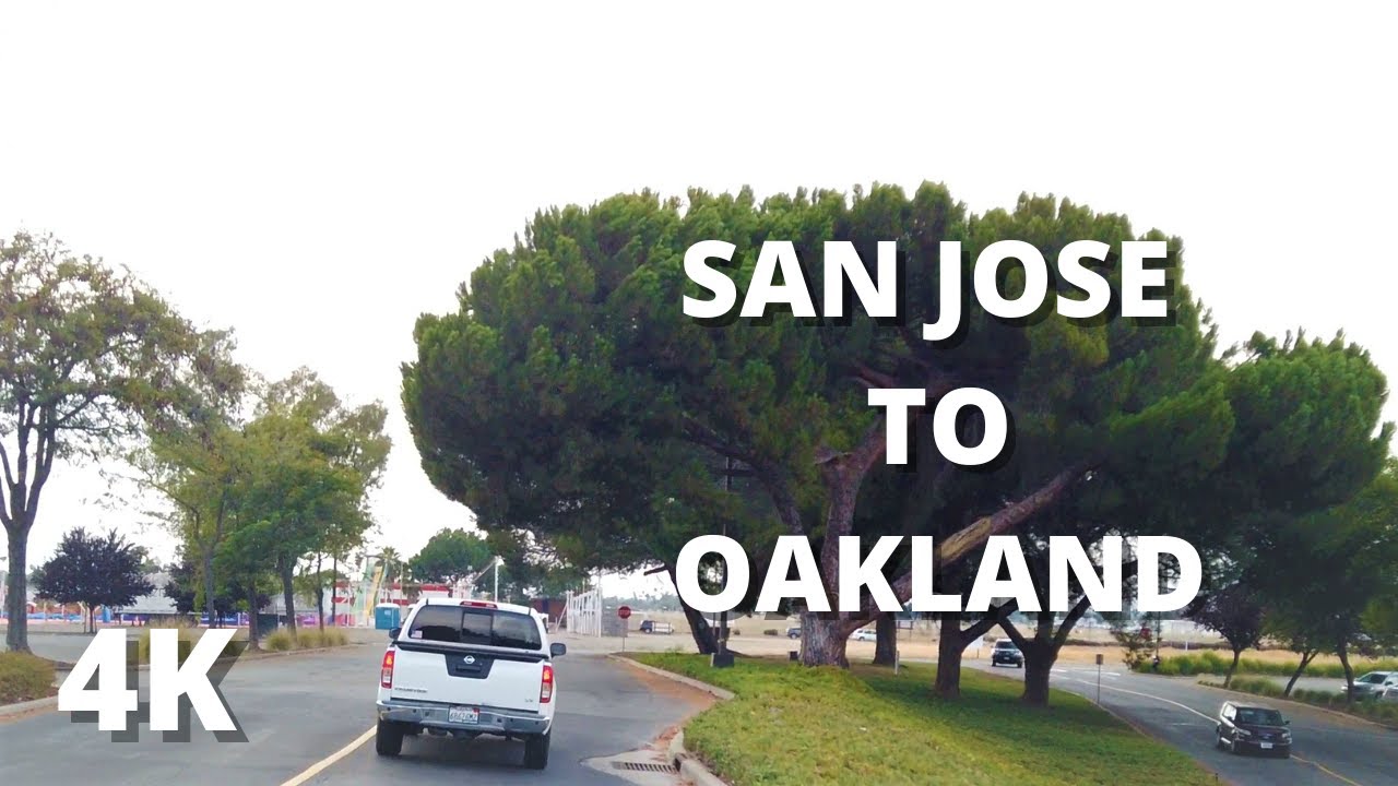 SAN JOSE CALIFORNIA, DRIVING TO OAKLAND, USA, [4K]