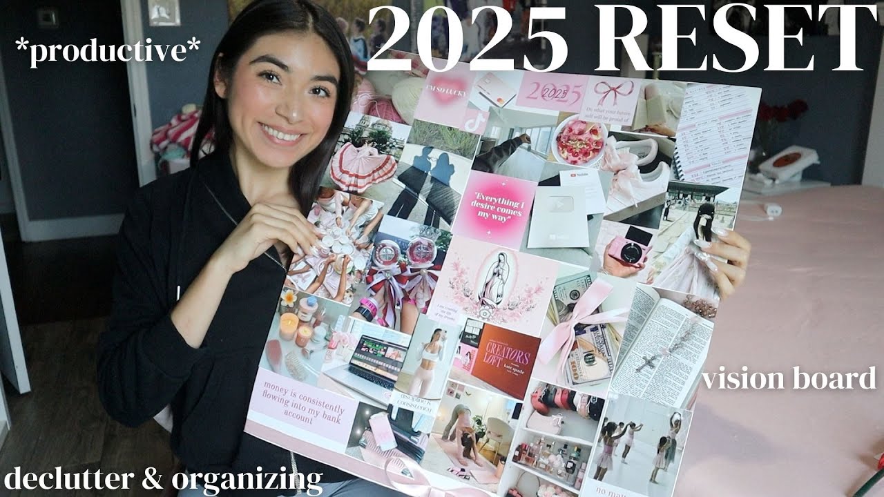 2025 RESET | notion setup, morning stretches, deep cleaning, & vision board✨