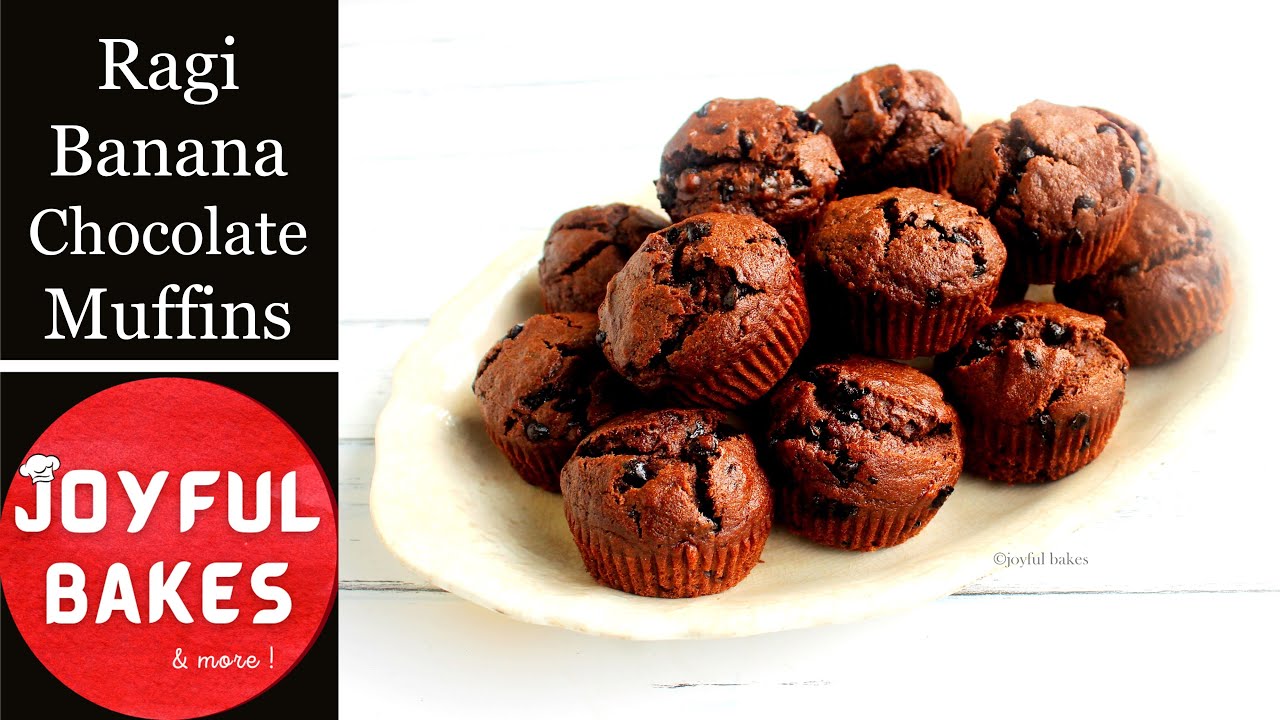 Ragi Banana Muffins | Finger Millet Chocolate Banana Muffins | Nachini Chocolate Banana Muffins