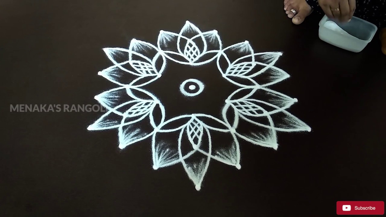 Daily Rangoli Design - 22 || 7 to 4 Interlaced Dots Rangoli Design || Muggulu Designs