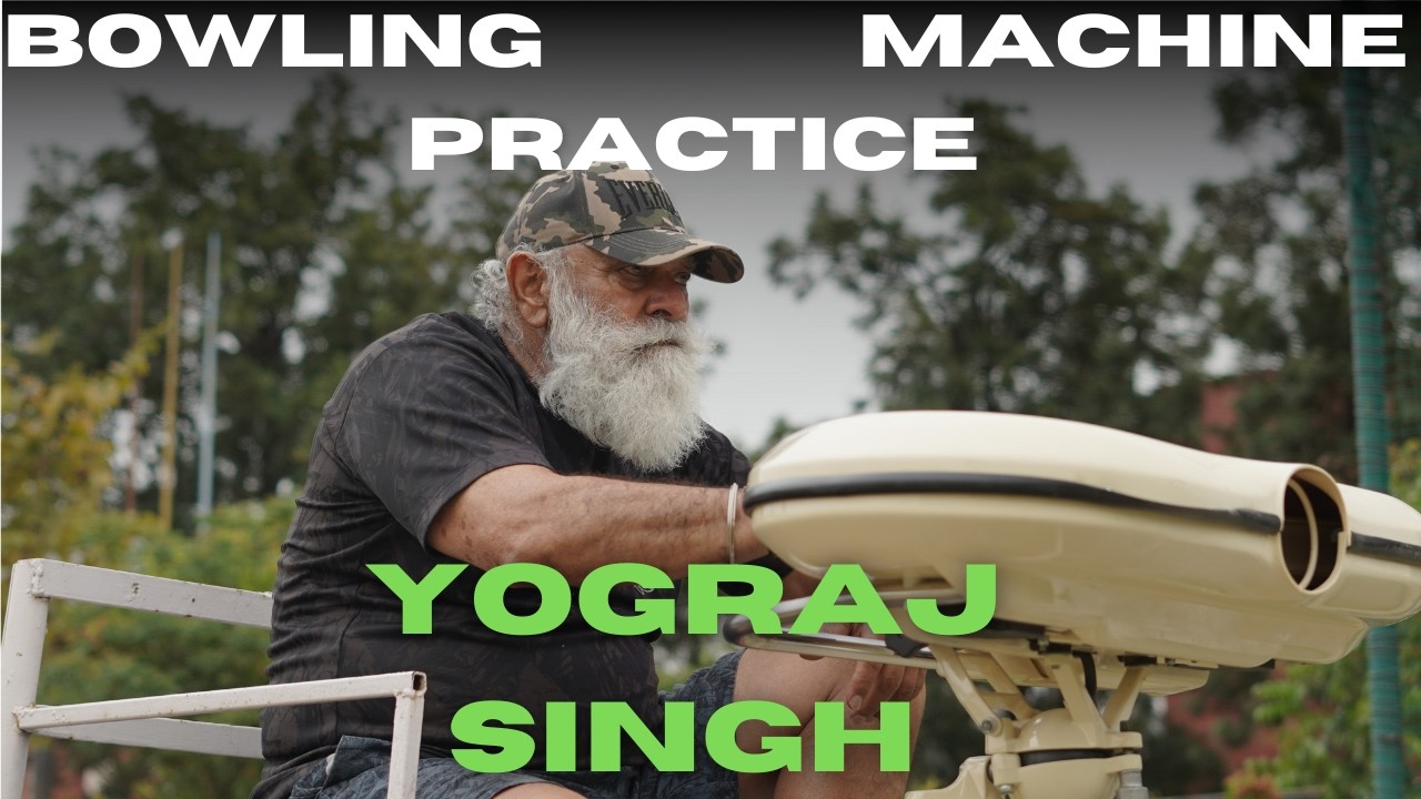 batting on a bowling machine Yograj singh cricket perfect practice #cricket #yograjsingh