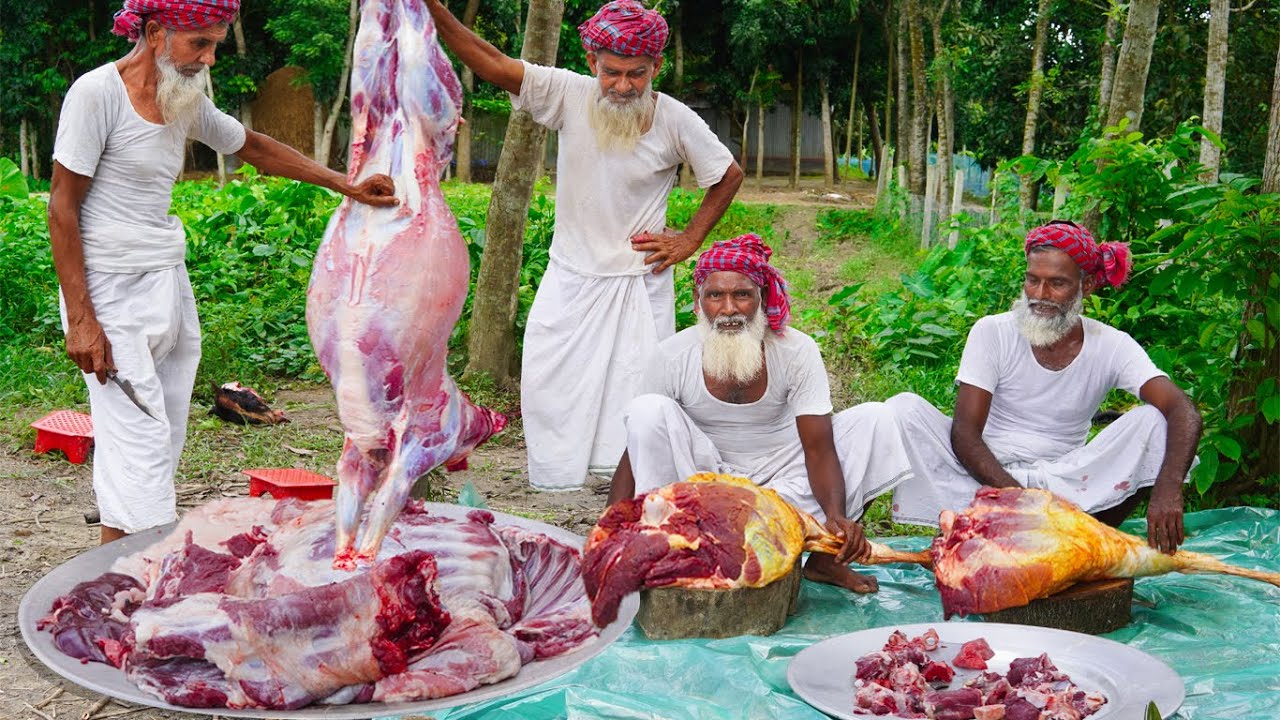 Mutton Kosha Curry & Beef Meat Sharing  in Qurbani - Muslim Eid Celebration by Sacrificing Animal
