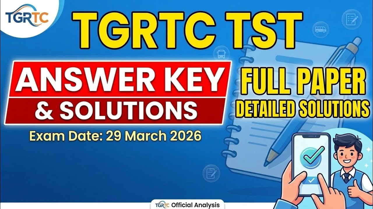 TGSRTC TST Answer key with solutions | TSLPRB | Traffic Supervisor Trainee 