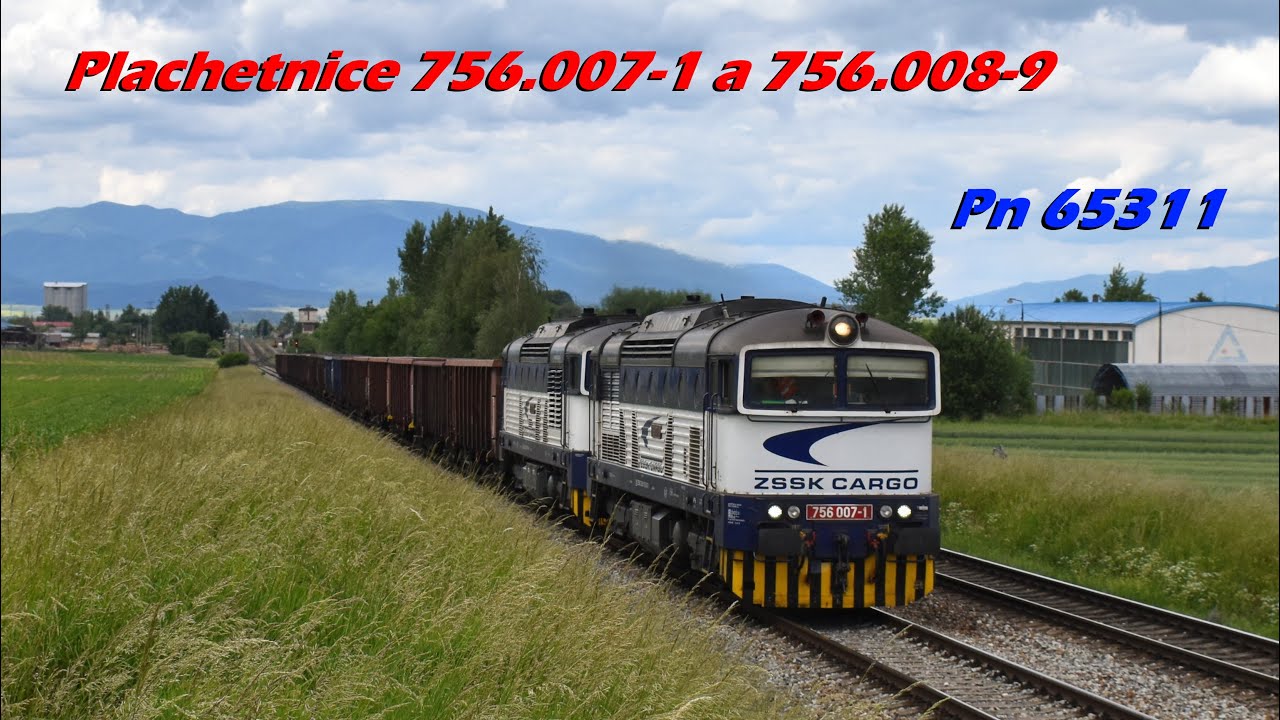 Dvojica Plachetn&iacute;c 756.007-1 a 756.008-9 na vlaku Pn 65311 - Turčianske Teplice (14.6.2022)