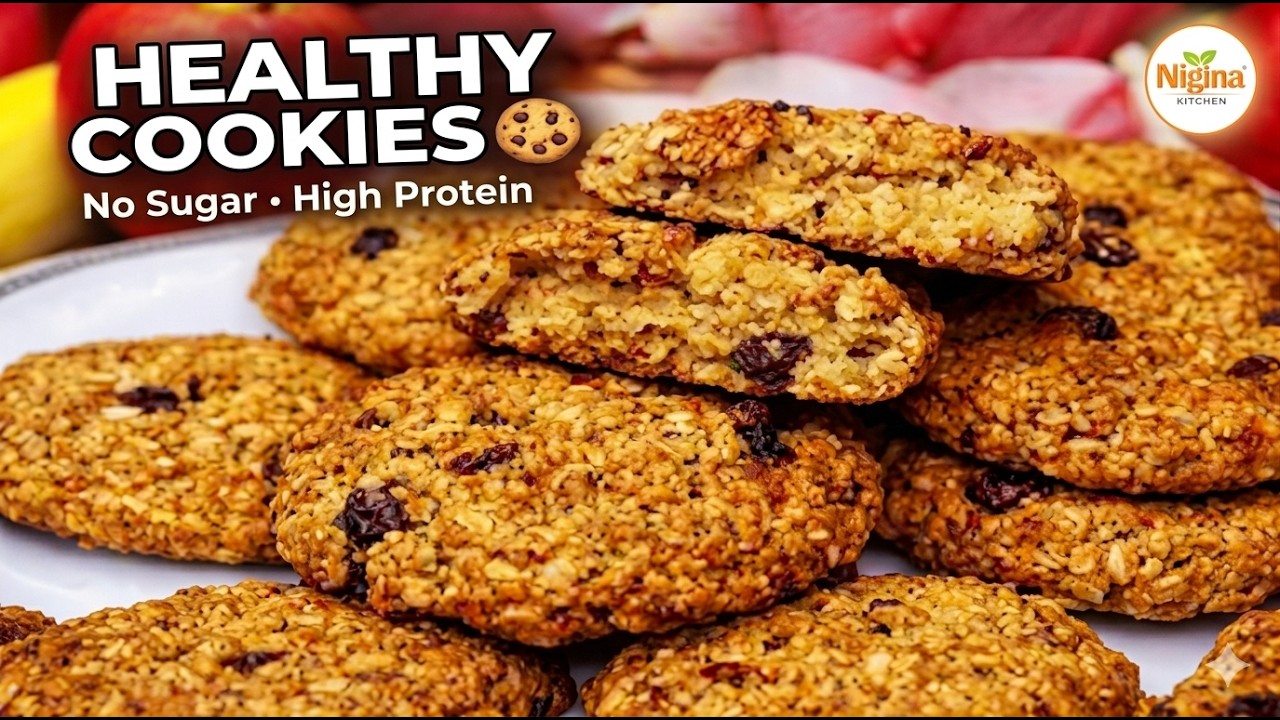 Healthy Oatmeal Cookies with Apples & Bananas 🍪 | Полезное овсяное печенье без сахара