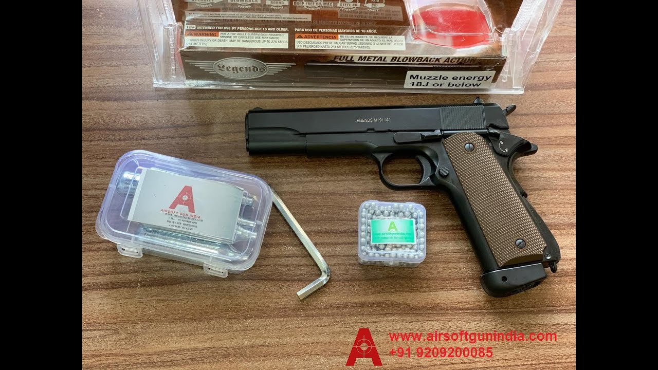 LEGENDS M1911 METAL BLOWBACK CO2 BB AIR PISTOL IN INDIA By Airsoft Gun India