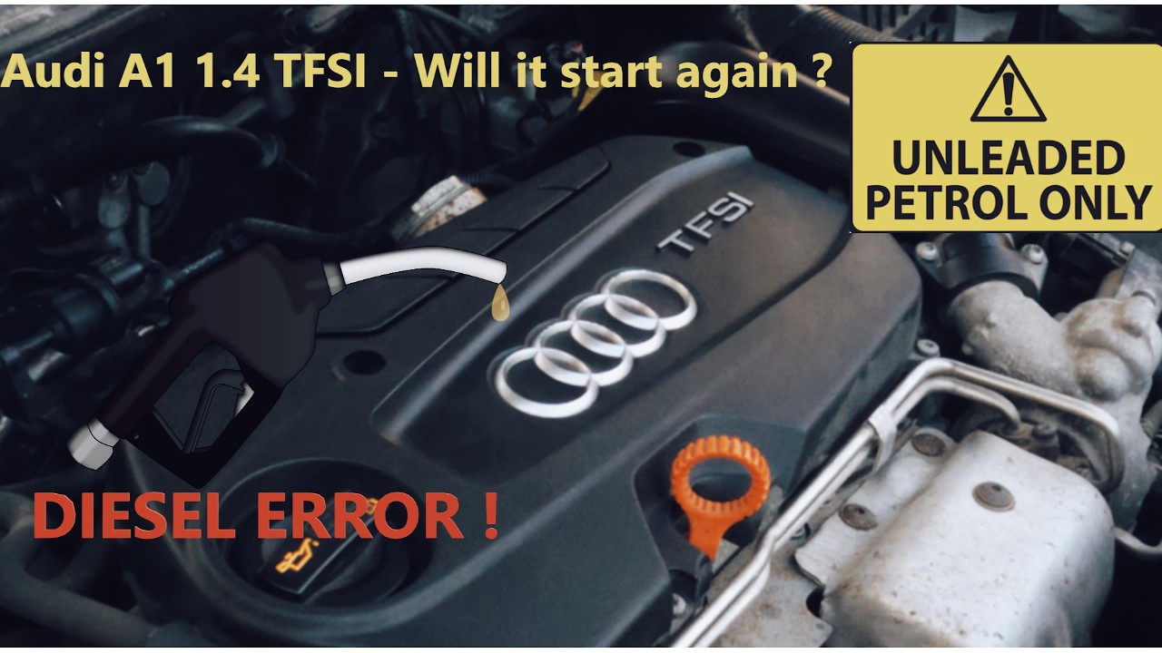 Audi A1 1.4 TFSI Diesel в бензобаке — заведётся ли? ⛽❌ (Полный слив и исправление)