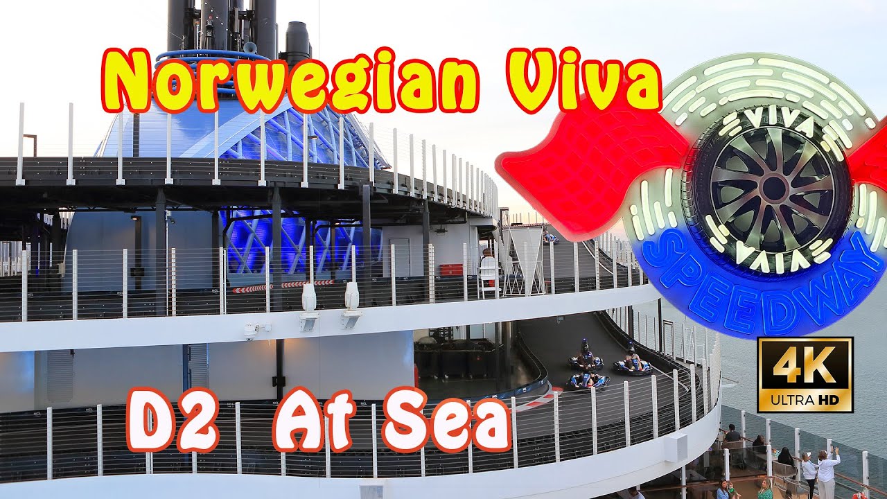 【4K】 Norwegian Viva * Race Track * Oceanwalk * Day 2 At Sea