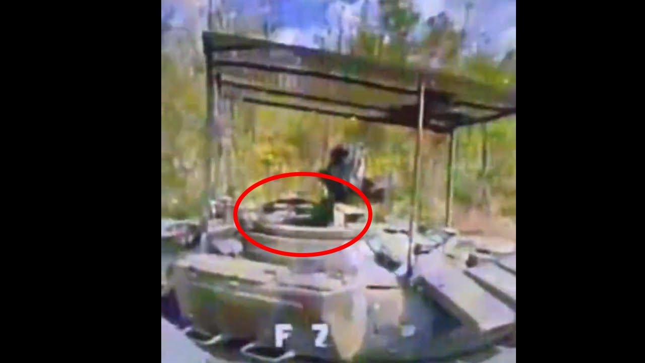FPV Drone Fly Under Cope Cage Into Hatch Destroying T-72B3 Tank