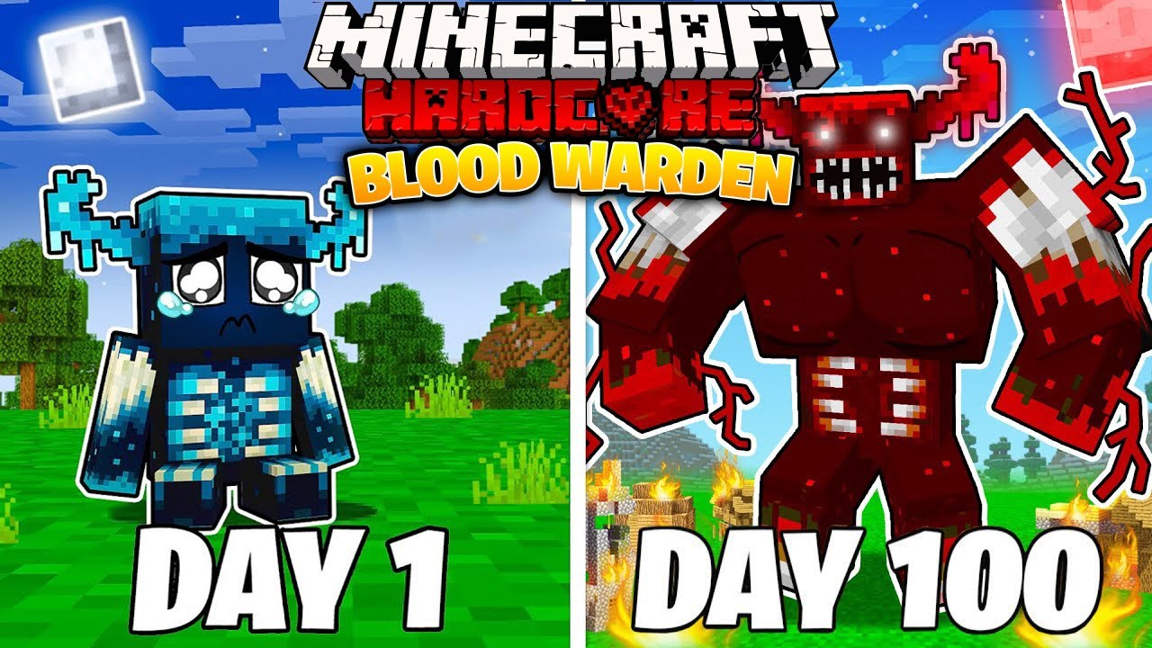 I Survived 100 DAYS as a BLOOD WARDEN in Minecraft Hardcore World... (Hindi) || NoobZilla