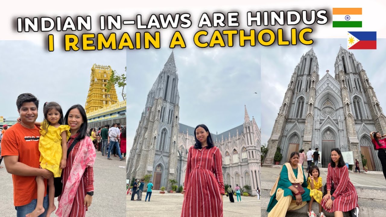 WENT TO CHURCH with my HINDU IN-LAWS ᐧᐧ DIFFERENCES IN RELIGION ♥︎Filipino Indian Family