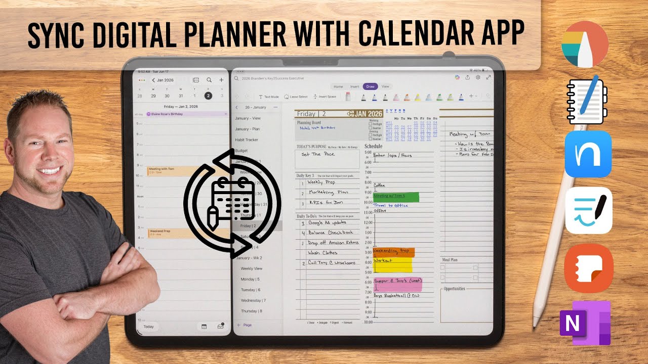 Sync Digital Planners with Calendar apps like Google, Outlook, and iCal