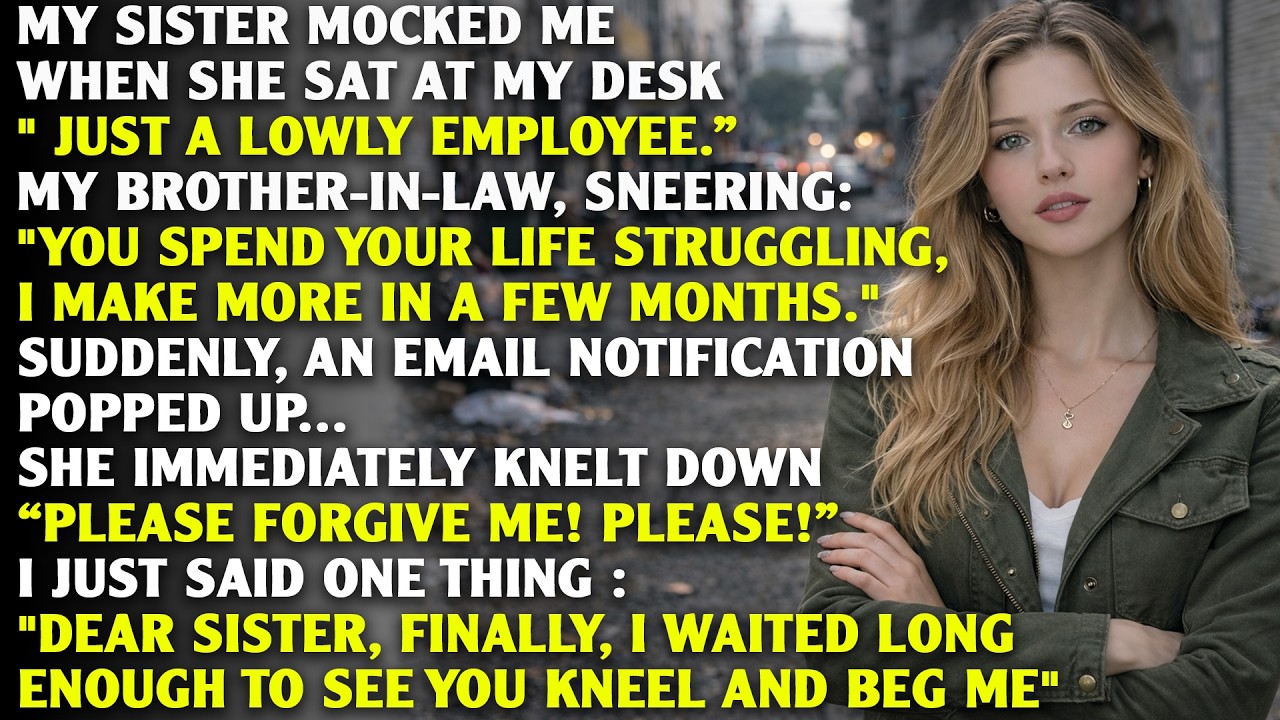 My Sister Mocked Me at My Office , Then Begged on Her Knees Seconds Later.