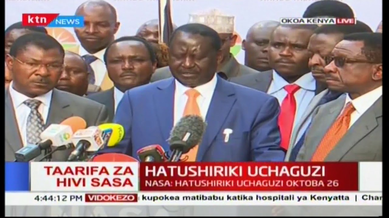 Presidential candidate Raila Odinga withdraws from October 26th 2017 elections
