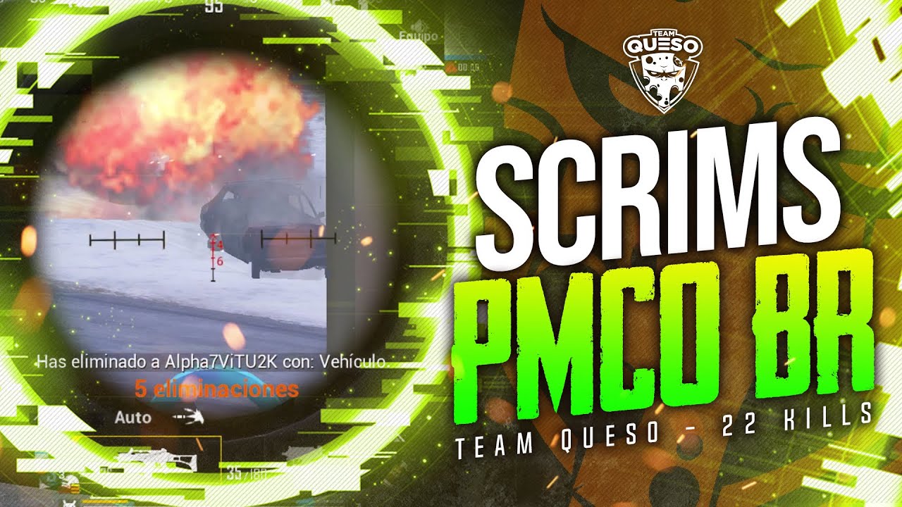 DESTROZANDO EN SCRIMS PMCO BR - 22 KILLS | TEAM QUESO [PUBG MOBILE] AXEEL