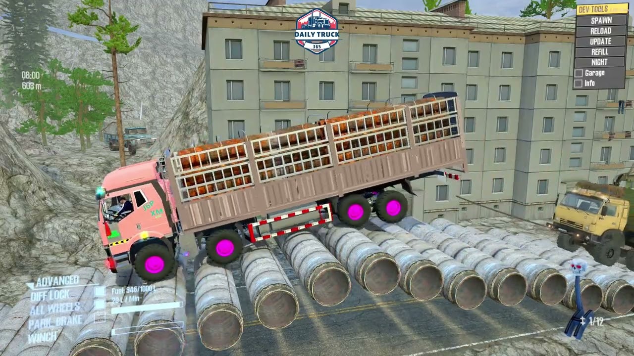 БОЛЬШИЕ ГРУЗОВИКИ НА НЕВЕРОЯТНО ЛЕГКОМ РЕЛЬЕФЕ: Ломушки, мосты и железнодорожные переезды | Эпизо...