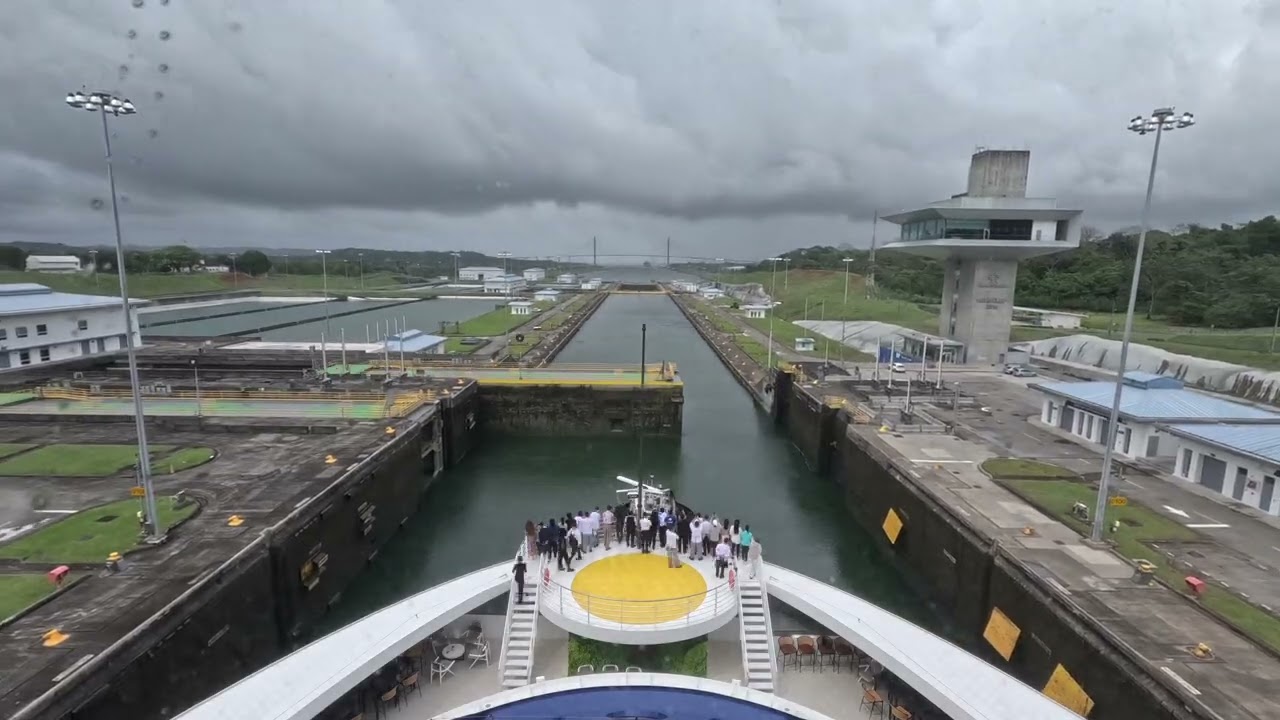 Celebrity ASCENT transit from Gatun Lake to the Atlantic Ocean on a windy day