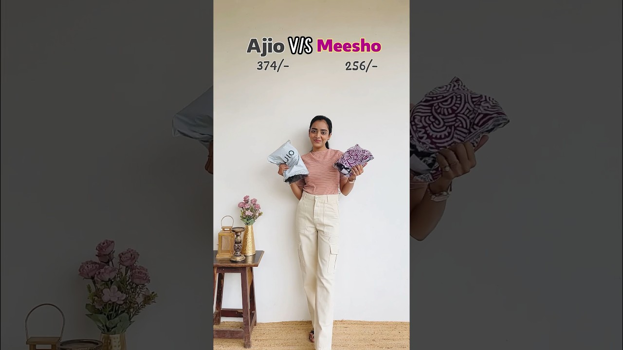 Meesho v/s AJIO trousers #ashortaday #meeshohaul #ajiohaul #trouser #trendyshort #fashionblogger