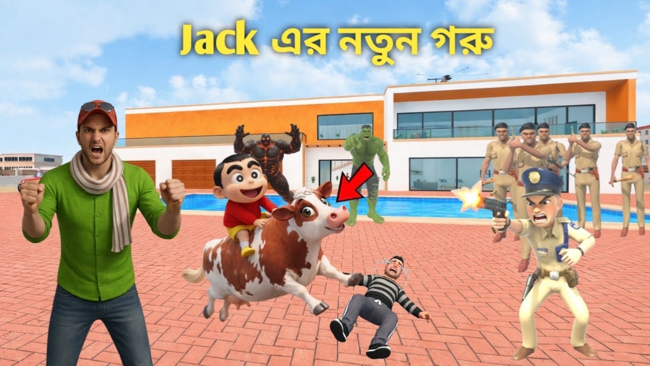 🎬ওরে বাবা 🤯জেকের নতুন গরু 🐄দেখে গ্রামের সবাই অবাক🥳Indian Theft Auto Simulator🥳Bangla Funny Gameplay