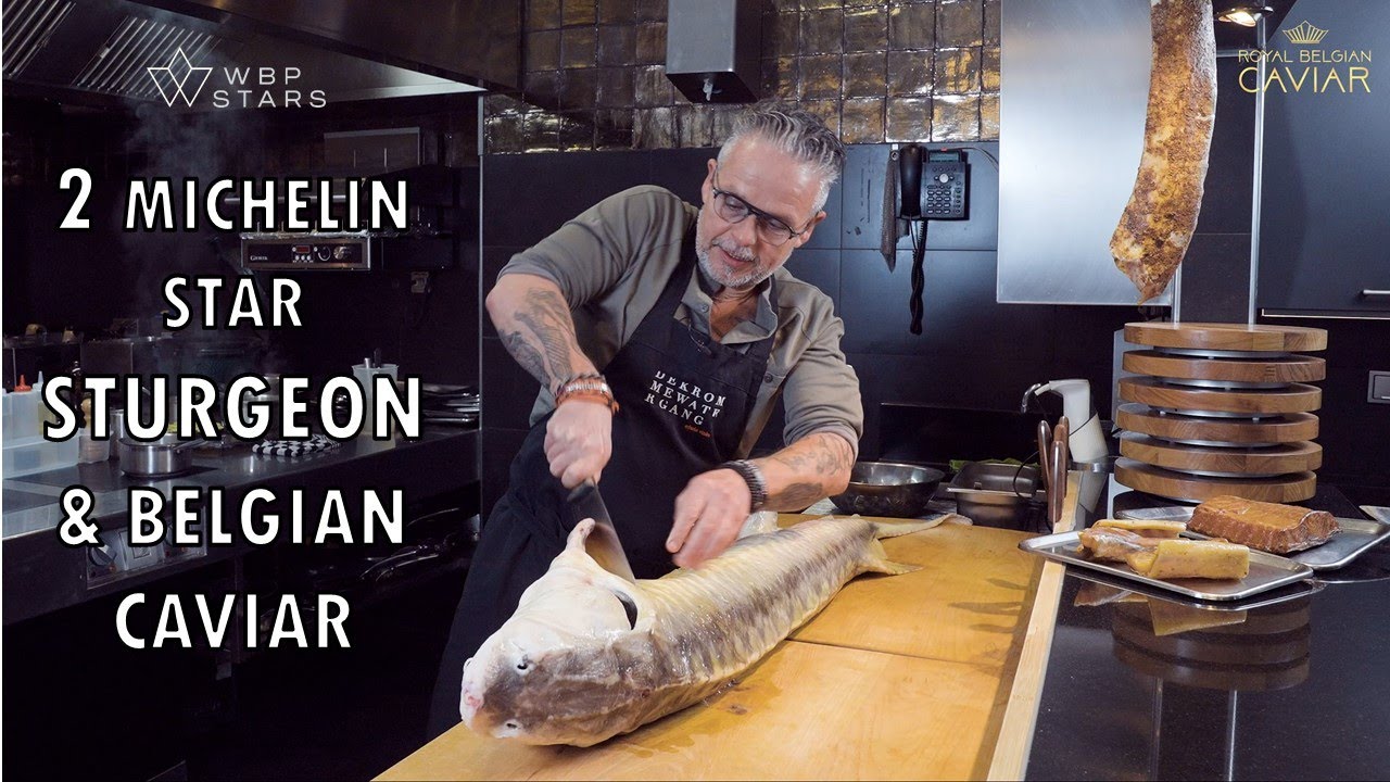 Amazing 2 Michelin star STURGEON and ROYAL BELGIAN CAVIAR dish prpeared by Chef Edwin Vinke