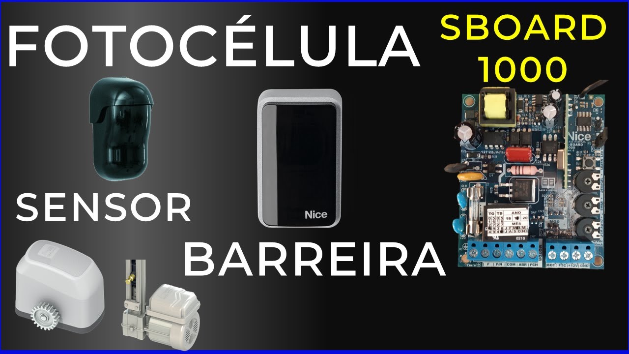 Como Ligar Sensor de barreira na Central Comando Placa Sboard 1000 Nice