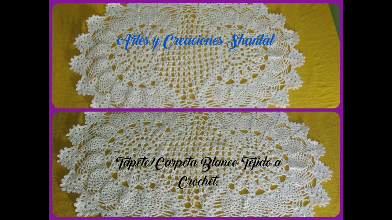 Tapete Largo Ovalado Tejido a Crochet.