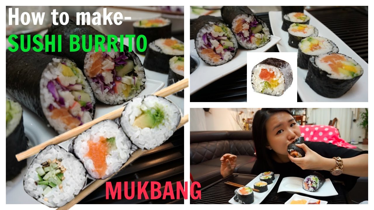 CÓMO HACER SUSHI BURRITO?/ HOW TO MAKE SUSHI BURRITO - MUKBANG/ RESPONDIENDO PREGUNTAS