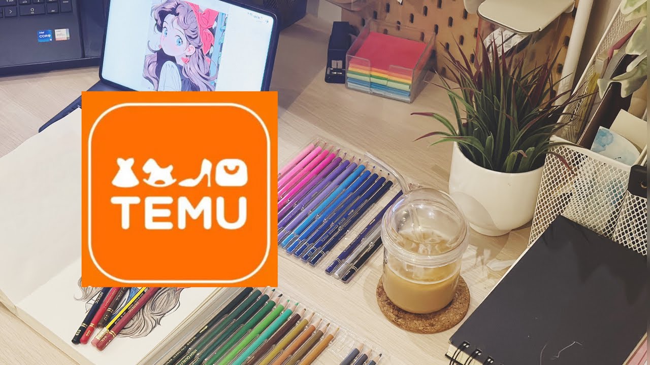 طلبت أشياء غريبة من موقع Temu👌قهوة الصيف💕رسم بستخدام الوان Shein🎀