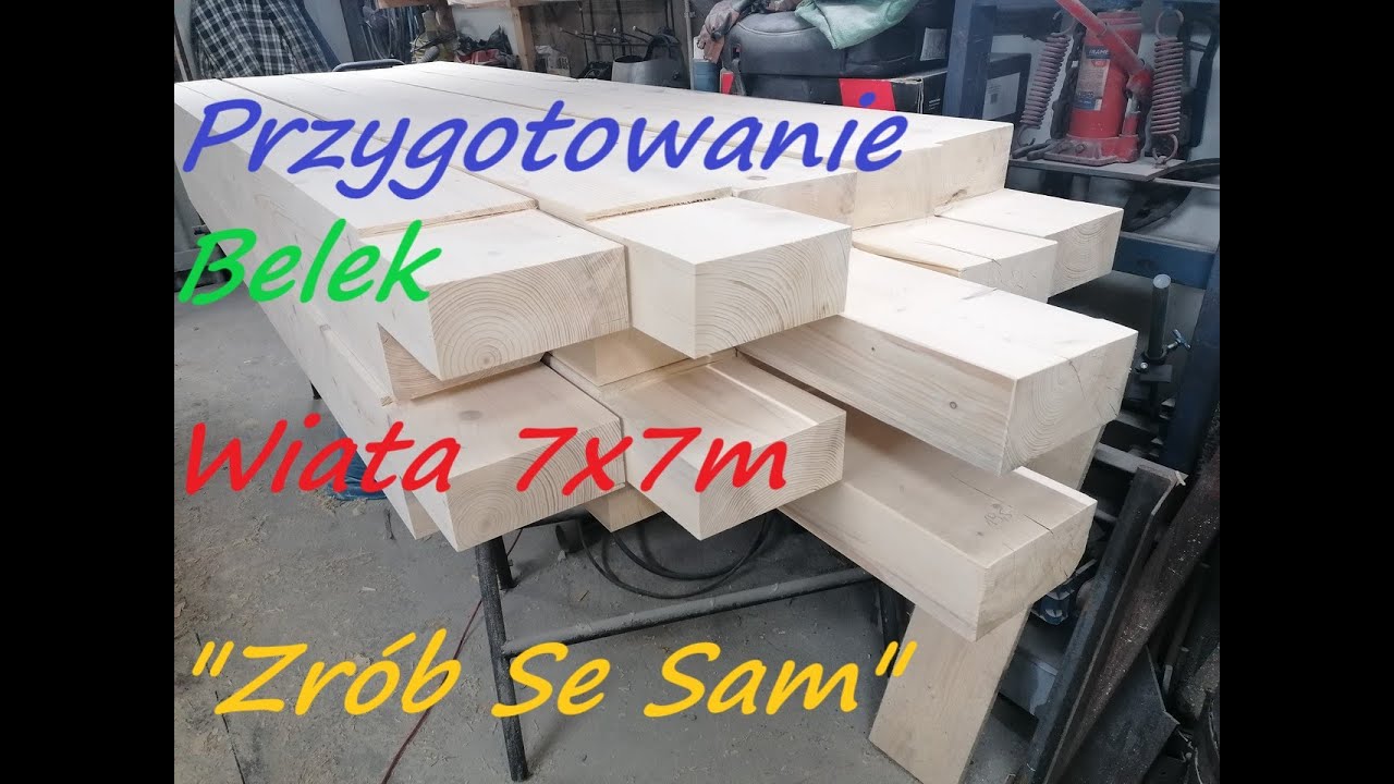 Навес для машины 7x7. Подготовка балок для столбов самодельного навеса.