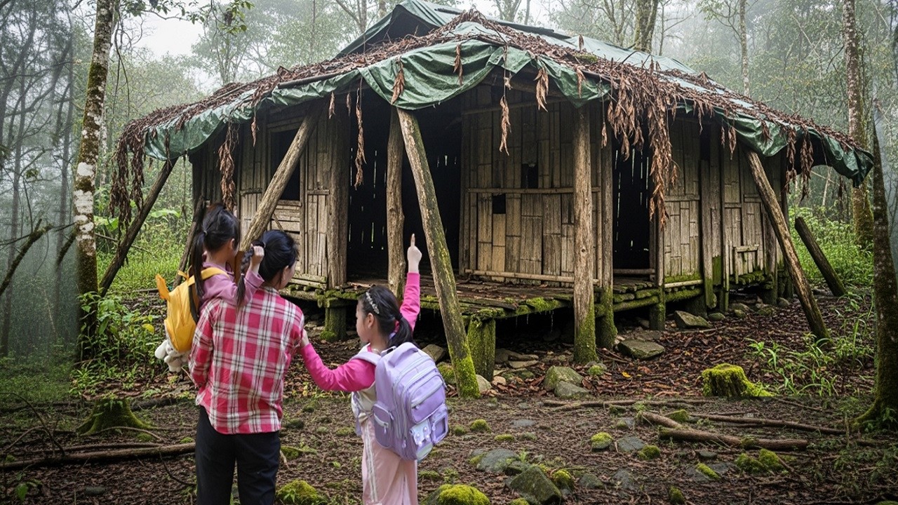 Homeless mother start life anew & transformed an abandoned house in the woods into her dream home