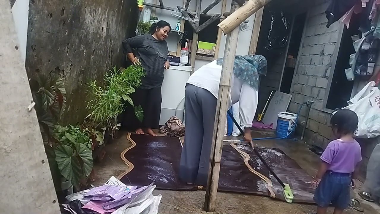 Cuci hoden seruangan aula ||Laundry vlog