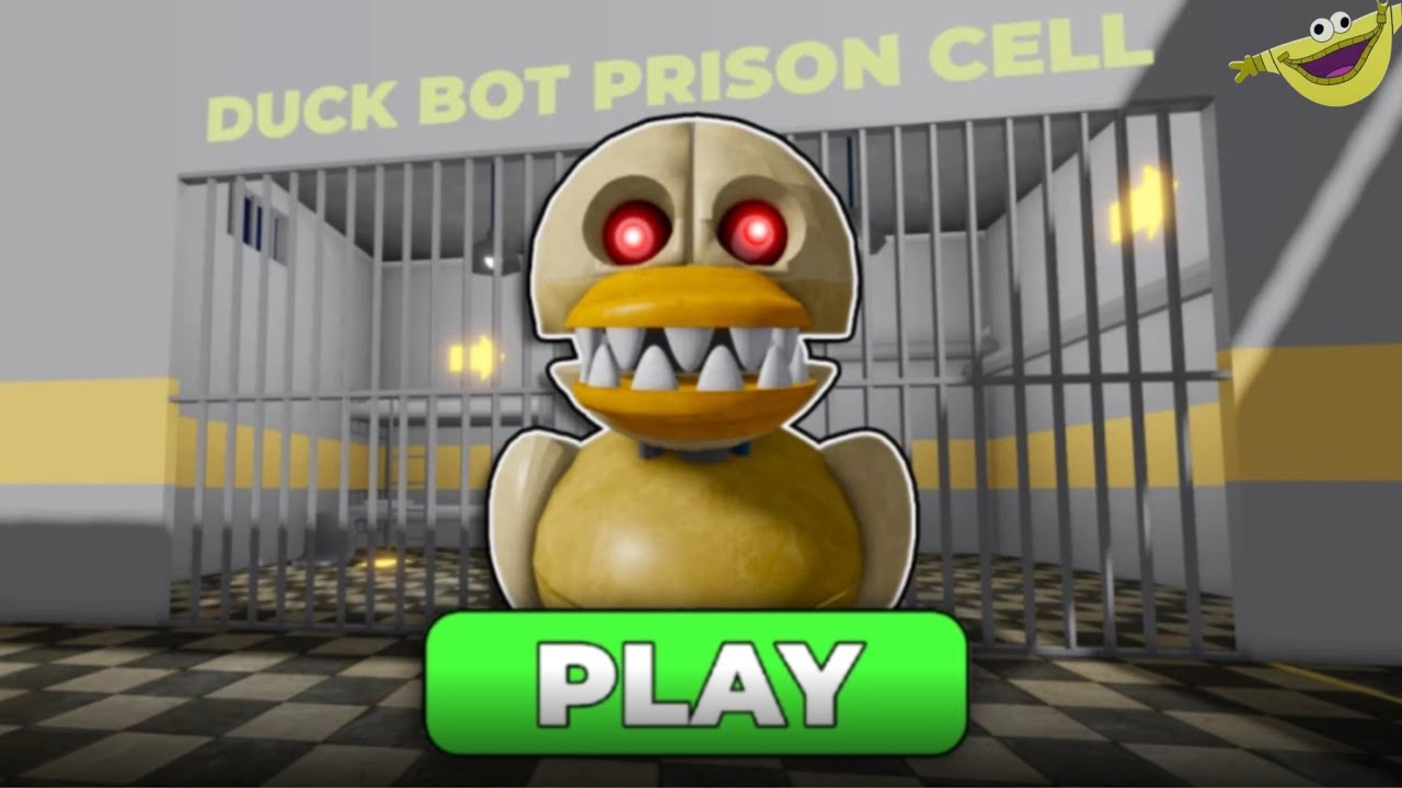 DUCK BOT PRISON RUN! (Obby) NEW ROBLOX #roblox #scaryobby 
