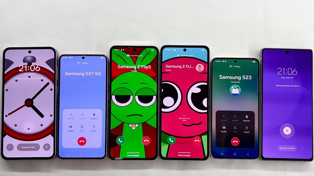 Incoming + Outgoing Call + Alarm Clock + Timer Samsung Z Flip 5, Z Flip 3, Galaxy S21, S23, A55, N20