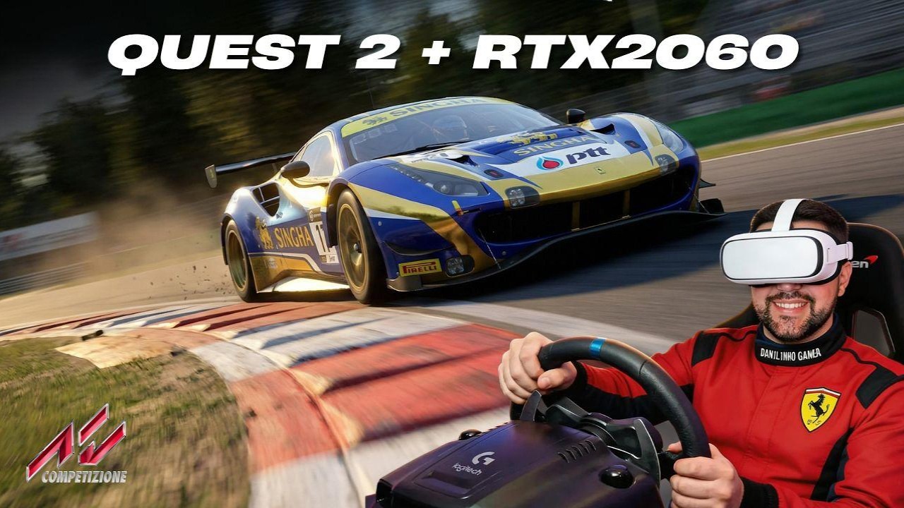 Como rodar ASSETTO CORSA COMPETIZIONE em VR no PC médio (Quest 2 + RTX 2060) - SURPREENDENTE!