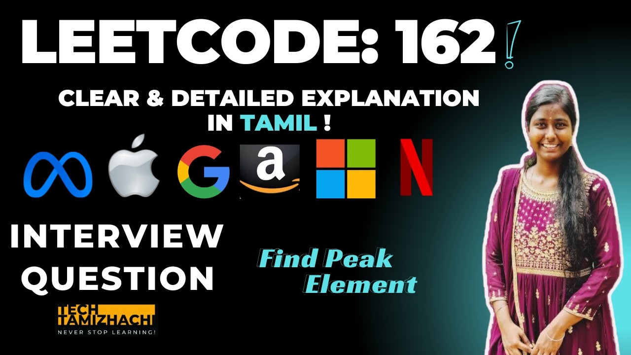 Find Peak Element | LeetCode 162 Interview Question | Python Tamil Explanation #dsa #tamil #coding