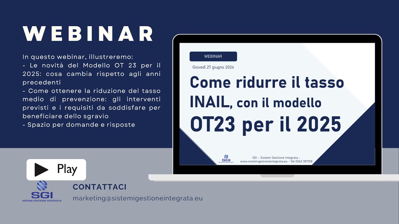 Come ridurre il tasso medio INAIL con il modello OT23 e le novit&agrave; per il 2025