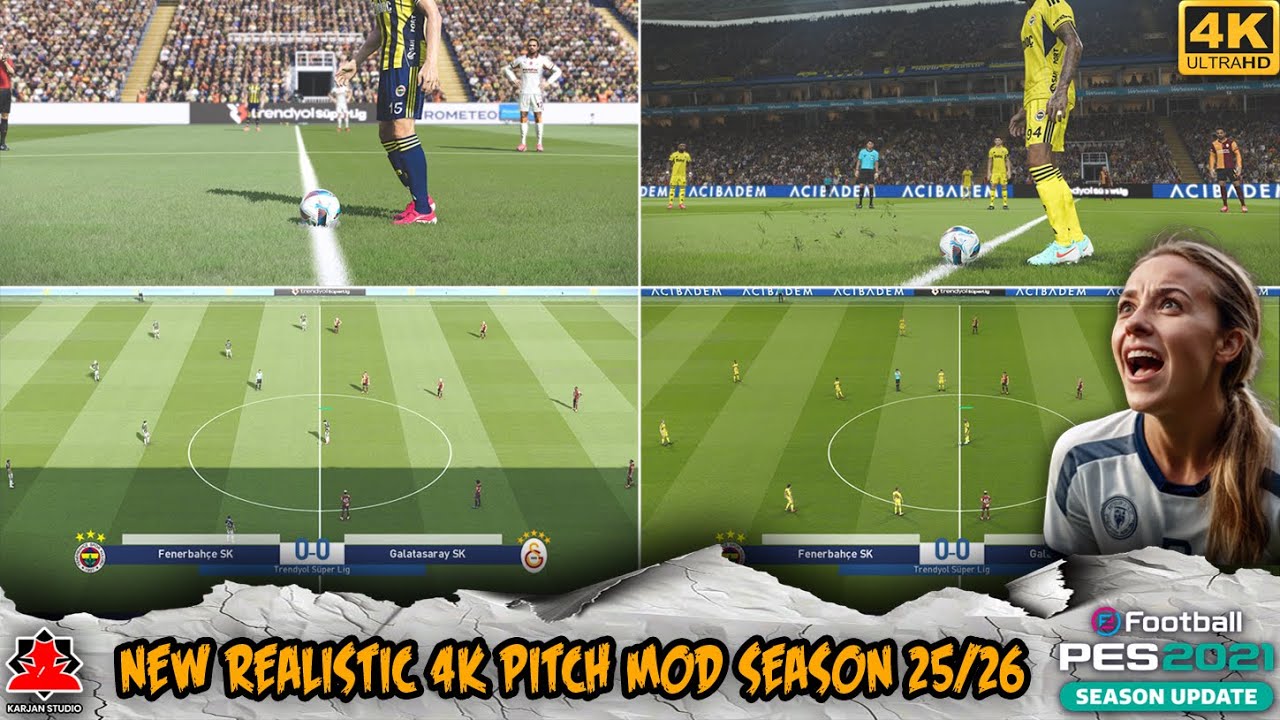 🌱 New Enhanced Realism 4K Pitch Mod – Season 25/26 + Instalation - PES 2021 & Football Life 2025