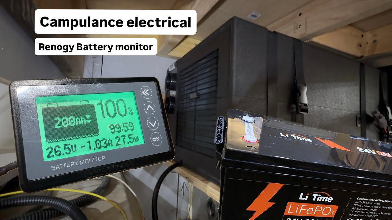 Ambulance Camper electrical including Renogy Battery Monitor.