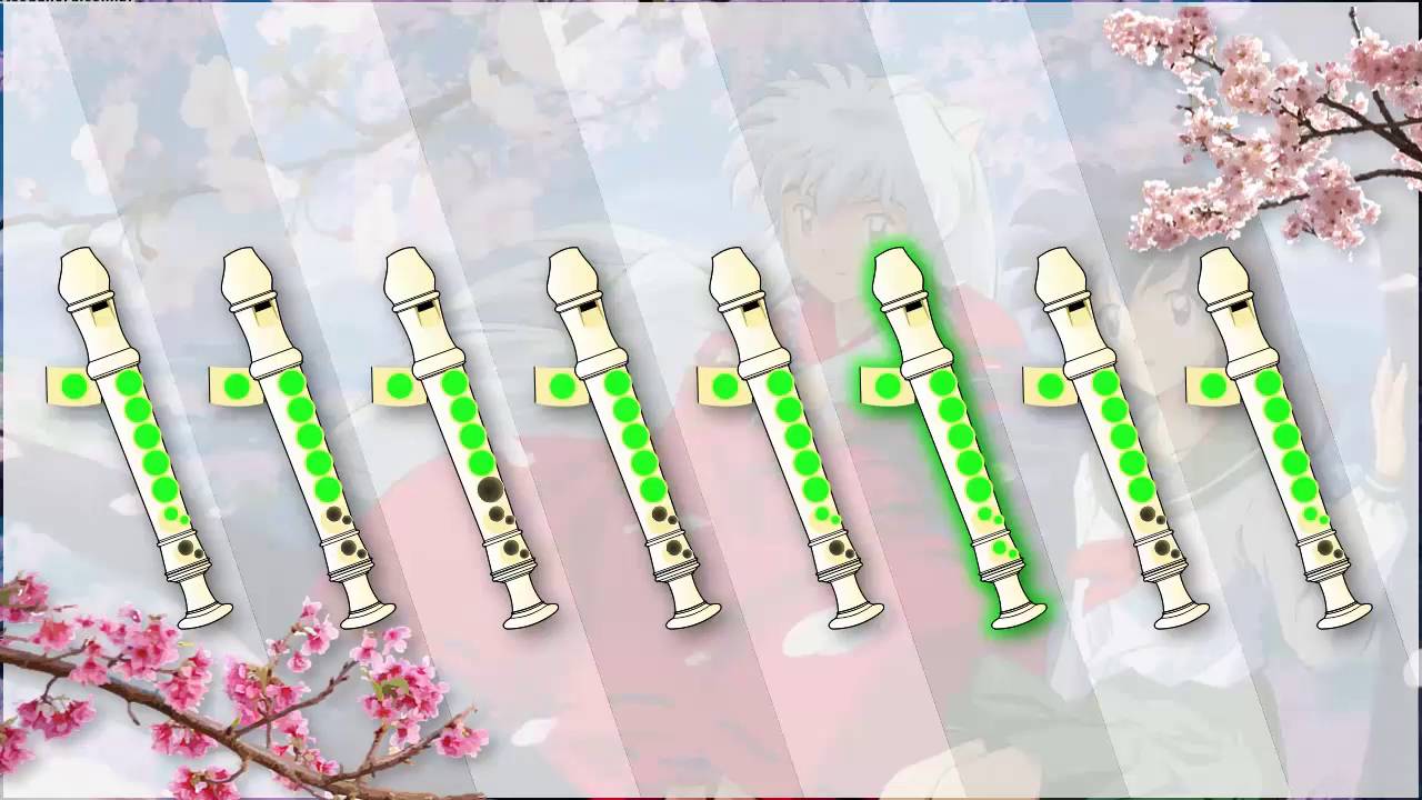 Inuyasha's Lullaby for Recorder / Flauta Doce - Normal/Slow/Play along (with notes)