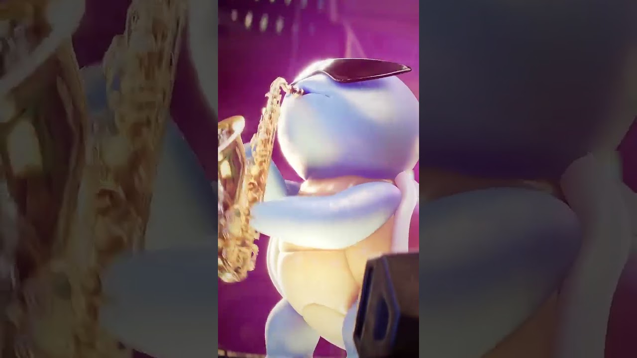 SQUIRTLE SABE TOCAR UMA😏😳🎷 #animationmeme  #pok&eacute;mon  #cgi   #sax #squirtle #memes #music