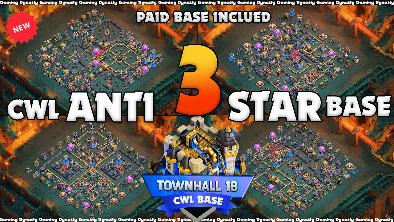 BEST-10 UNBEATABLE TH18 CWL BASE || TH18 CWL + WAR BASE ANTI META 2026 ||TH18 CWL BASE AFTER UPDATE